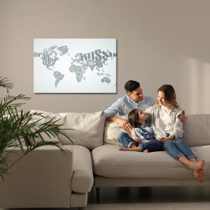 Peinture sur toile Carte Du Monde Avec Inscriptions – Image 7