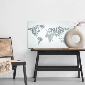 Peinture sur toile Carte Du Monde Avec Inscriptions – Image 6