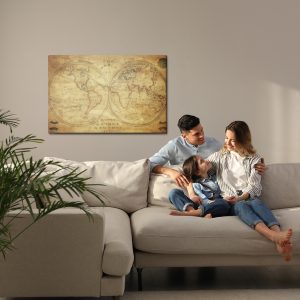 Peinture sur toile Carte Historique Du Monde Du 19Ème Siècle – Image 7
