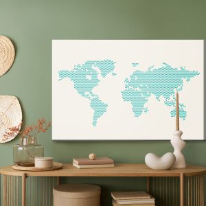 Peinture sur toile Carte Du Monde Faite De Points – Image 5