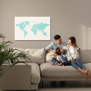 Peinture sur toile Carte Du Monde Faite De Points – Image 7