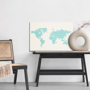 Peinture sur toile Carte Du Monde Faite De Points – Image 6