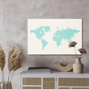 Peinture sur toile Carte Du Monde Faite De Points – Image 3