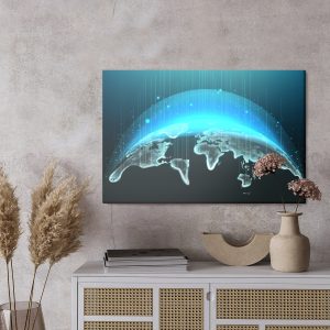 Peinture sur toile Carte Du Monde 3D Moderniste – Image 3