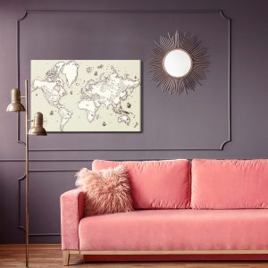 Peinture sur toile Ancienne Carte Du Monde – Image 4