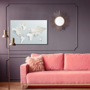 Peinture sur toile Carte Du Monde Avec Effet 3D – Image 4