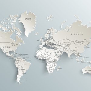 Peinture sur toile Carte Du Monde Avec Effet 3D – Image 1