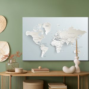 Peinture sur toile Carte Du Monde Avec Effet 3D – Image 5