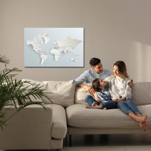 Peinture sur toile Carte Du Monde Avec Effet 3D – Image 7