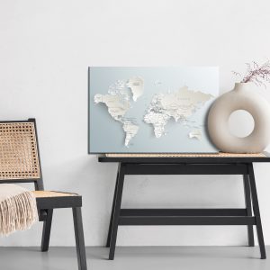 Peinture sur toile Carte Du Monde Avec Effet 3D – Image 6