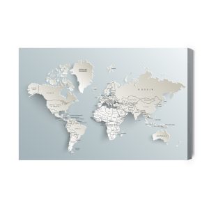 Peinture sur toile Carte Du Monde Avec Effet 3D – Image 2