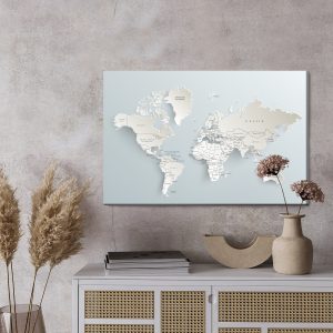 Peinture sur toile Carte Du Monde Avec Effet 3D – Image 3