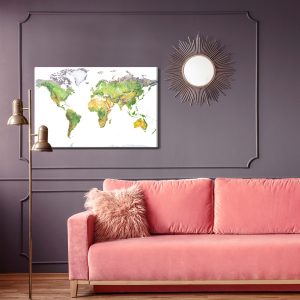 Peinture sur toile Carte Physique Du Monde – Image 4