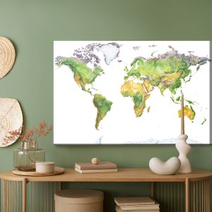 Peinture sur toile Carte Physique Du Monde – Image 5