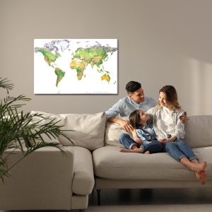 Peinture sur toile Carte Physique Du Monde – Image 7
