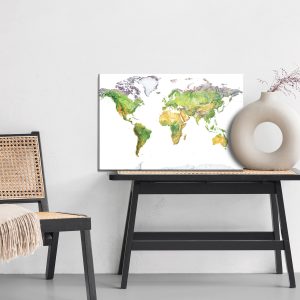 Peinture sur toile Carte Physique Du Monde – Image 6