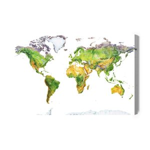 Peinture sur toile Carte Physique Du Monde – Image 2