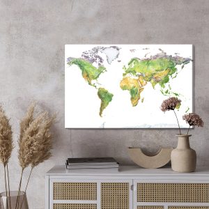 Peinture sur toile Carte Physique Du Monde – Image 3