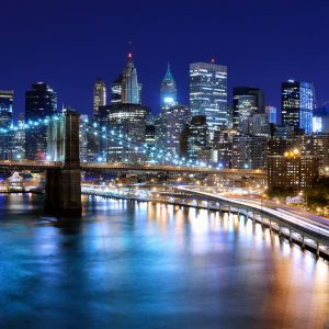 Peinture sur toile Panorama De New York La Nuit – Image 1