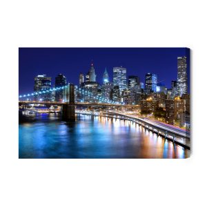 Peinture sur toile Panorama De New York La Nuit – Image 2