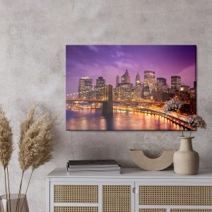 Peinture sur toile Centre-Ville De New York La Nuit – Image 3