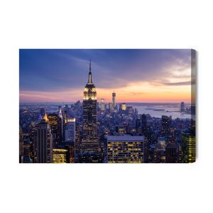 Peinture sur toile Gratte-Ciel De New York City Le Soir – Image 2