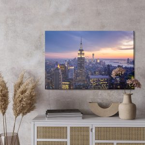 Peinture sur toile Gratte-Ciel De New York City Le Soir – Image 3