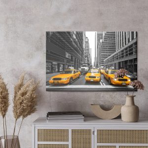 Peinture sur toile Taxis Jaunes Dans Le Centre De New York – Image 3