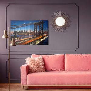 Peinture sur toile Vue Nocturne 3D Du Pont De Manhattan – Image 4