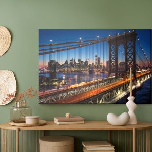 Peinture sur toile Vue Nocturne 3D Du Pont De Manhattan – Image 5