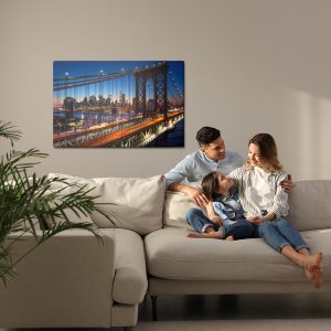 Peinture sur toile Vue Nocturne 3D Du Pont De Manhattan – Image 7