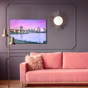 Peinture sur toile Vue De New York Au Crépuscule – Image 4