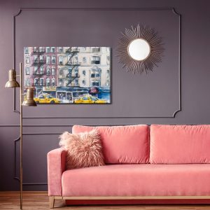 Peinture sur toile Rue De New York Peinte À L'aquarelle – Image 4
