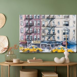 Peinture sur toile Rue De New York Peinte À L'aquarelle – Image 5