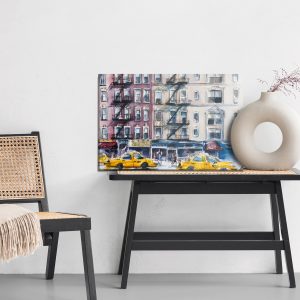Peinture sur toile Rue De New York Peinte À L'aquarelle – Image 6