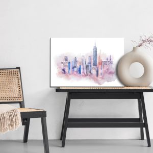 Peinture sur toile Le Centre-Ville De New York Peint À L'aquarelle – Image 6