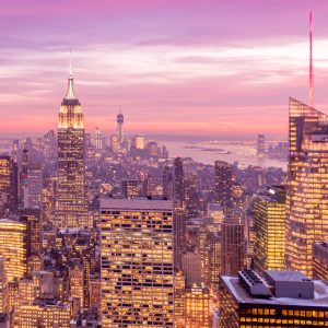 Peinture sur toile Un Panorama De New York La Nuit – Image 1