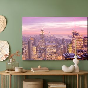 Peinture sur toile Un Panorama De New York La Nuit – Image 5