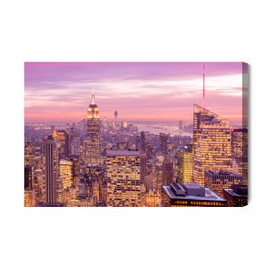 Peinture sur toile Un Panorama De New York La Nuit – Image 2