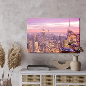 Peinture sur toile Un Panorama De New York La Nuit – Image 3