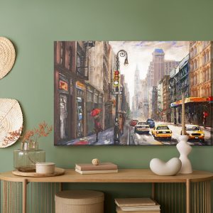 Peinture sur toile Vue 3D De La Rue De New York – Image 5