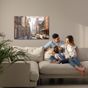 Peinture sur toile Vue 3D De La Rue De New York – Image 7