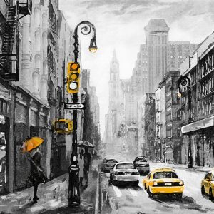 Peinture sur toile Vue Sur Une Rue Painterd New York – Image 1