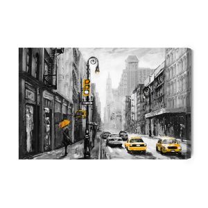 Peinture sur toile Vue Sur Une Rue Painterd New York – Image 2