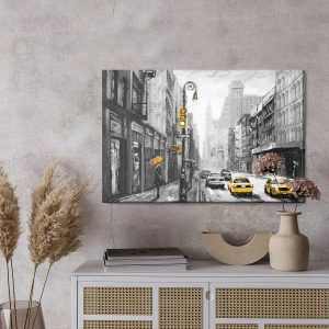 Peinture sur toile Vue Sur Une Rue Painterd New York – Image 3