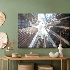 Peinture sur toile Vue De Dessous Des Gratte-Ciel De New York – Image 5