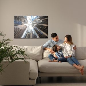 Peinture sur toile Vue De Dessous Des Gratte-Ciel De New York – Image 7