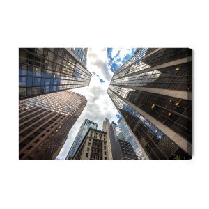 Peinture sur toile Vue De Dessous Des Gratte-Ciel De New York – Image 2