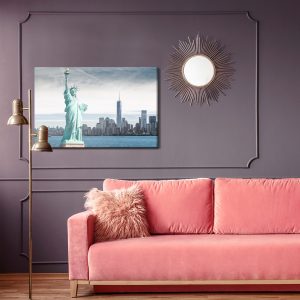 Peinture sur toile La Statue De La Liberté Sur Fond De Gratte-Ciel De New York – Image 4