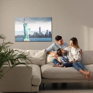 Peinture sur toile La Statue De La Liberté Sur Fond De Gratte-Ciel De New York – Image 7